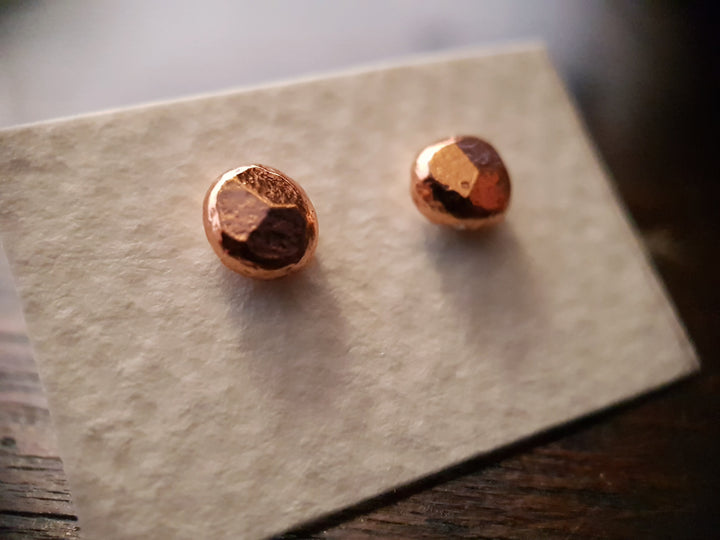 Pebble Copper Stud Earrings