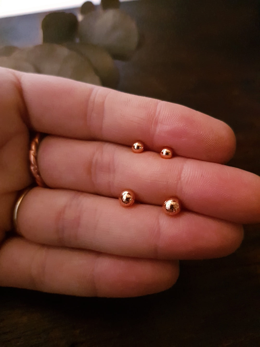 Pebble Copper Stud Earrings