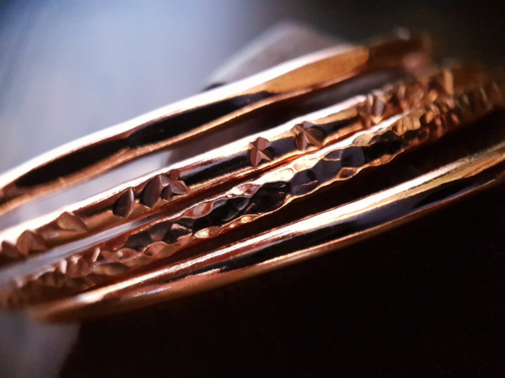 Solid Copper Wire Bangle Bracelet