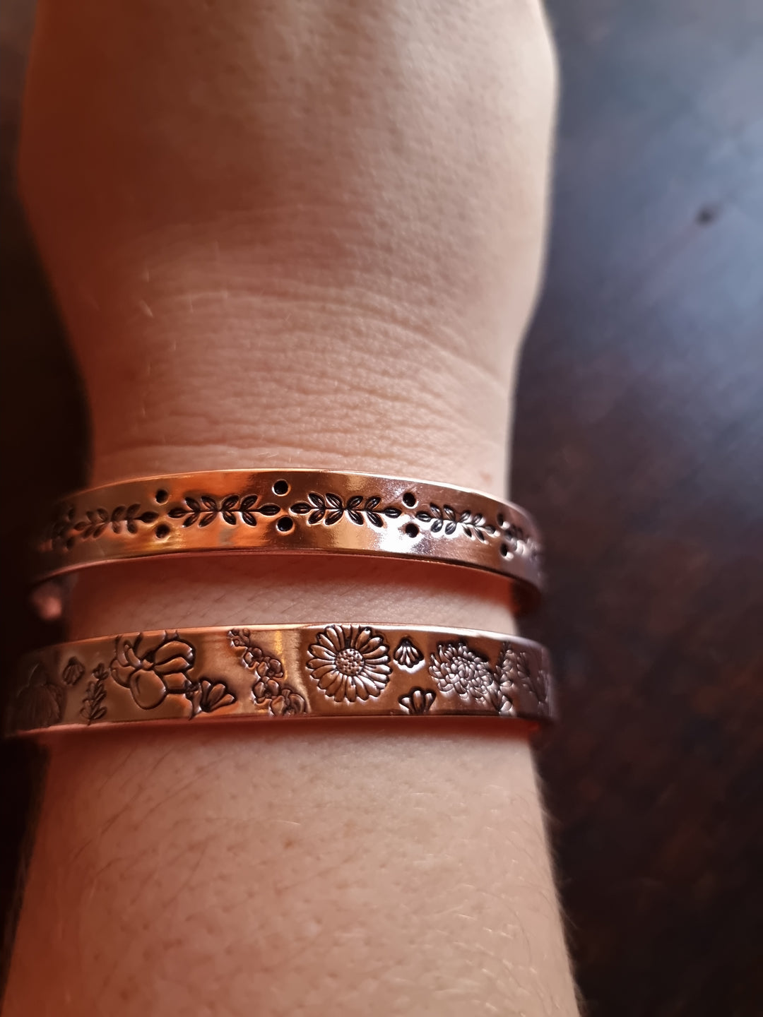 Flower Garden Wide Copper Cuff