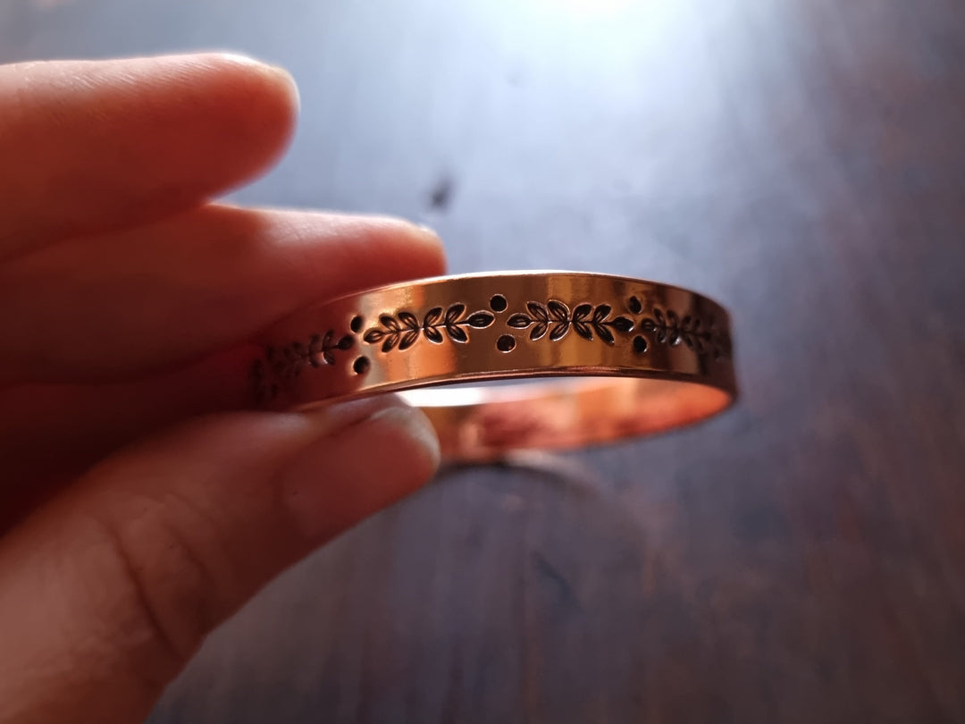 Leaf Stamp Copper Cuff