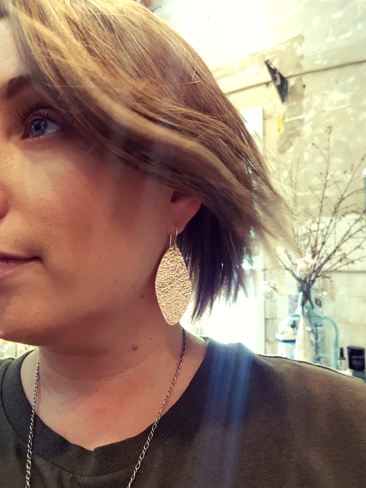 Leaf XL Copper Flats Earrings
