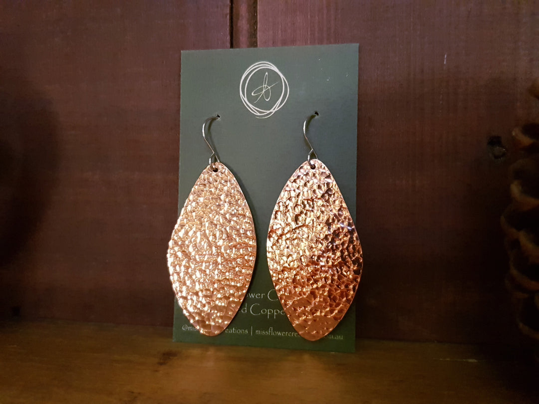 Leaf XL Copper Flats Earrings