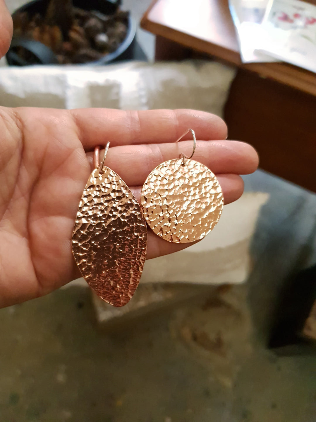 Leaf XL Copper Flats Earrings