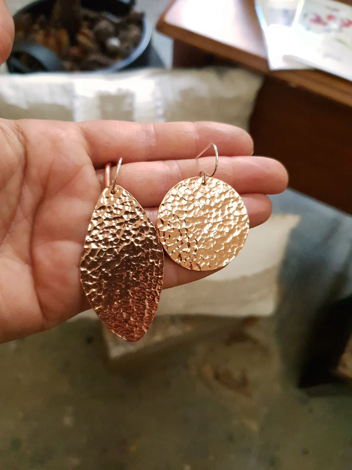 Leaf XL Copper Flats Earrings