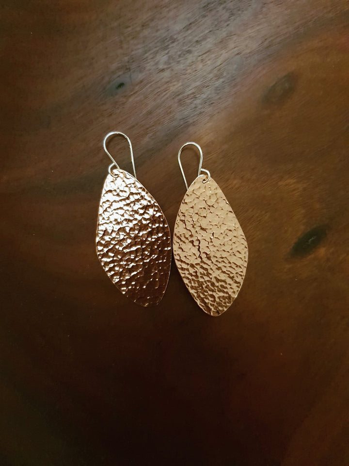 Leaf XL Copper Flats Earrings