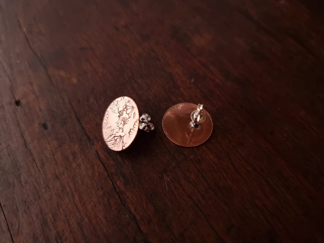 Flower Garden Copper Earrings
