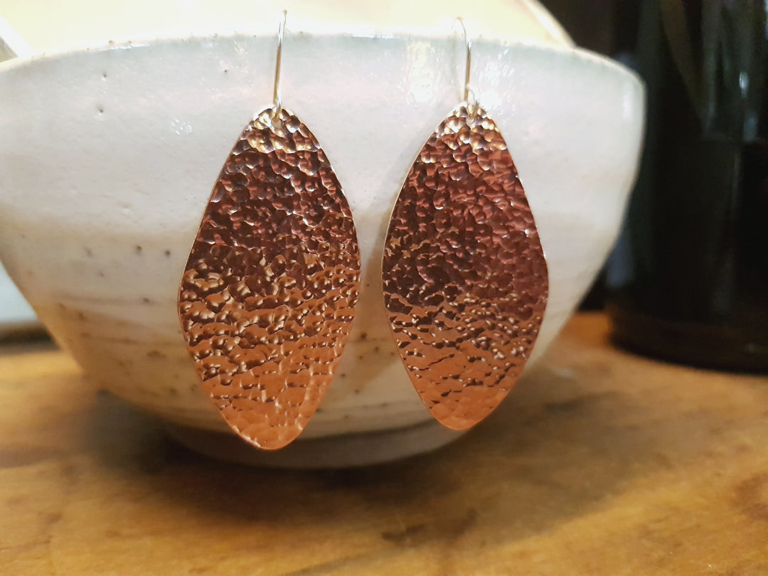 Leaf XL Copper Flats Earrings