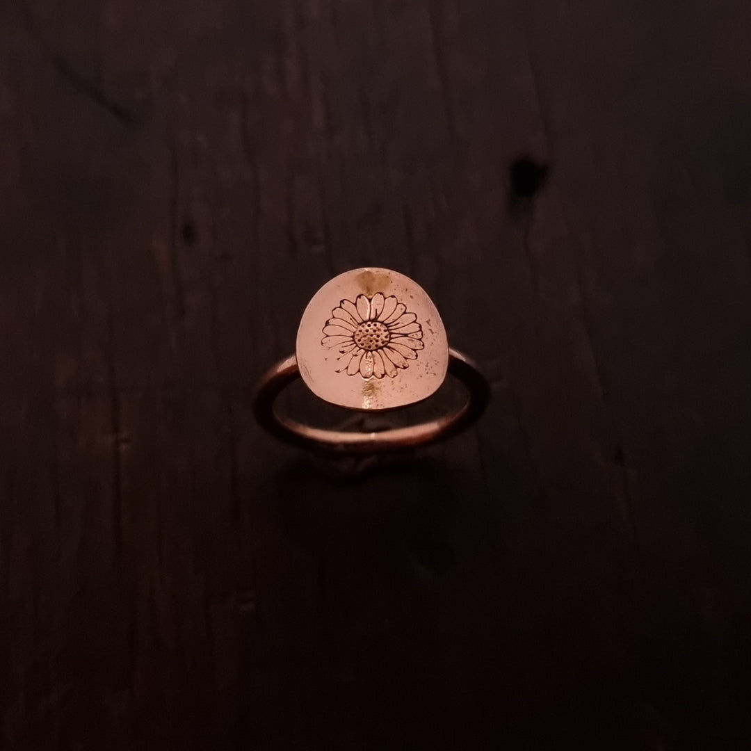Copper Decorative Shield Rings Floral Designs