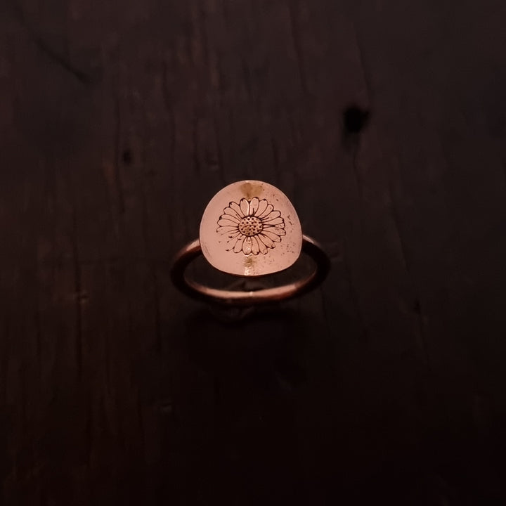 Copper Decorative Shield Rings Floral Designs