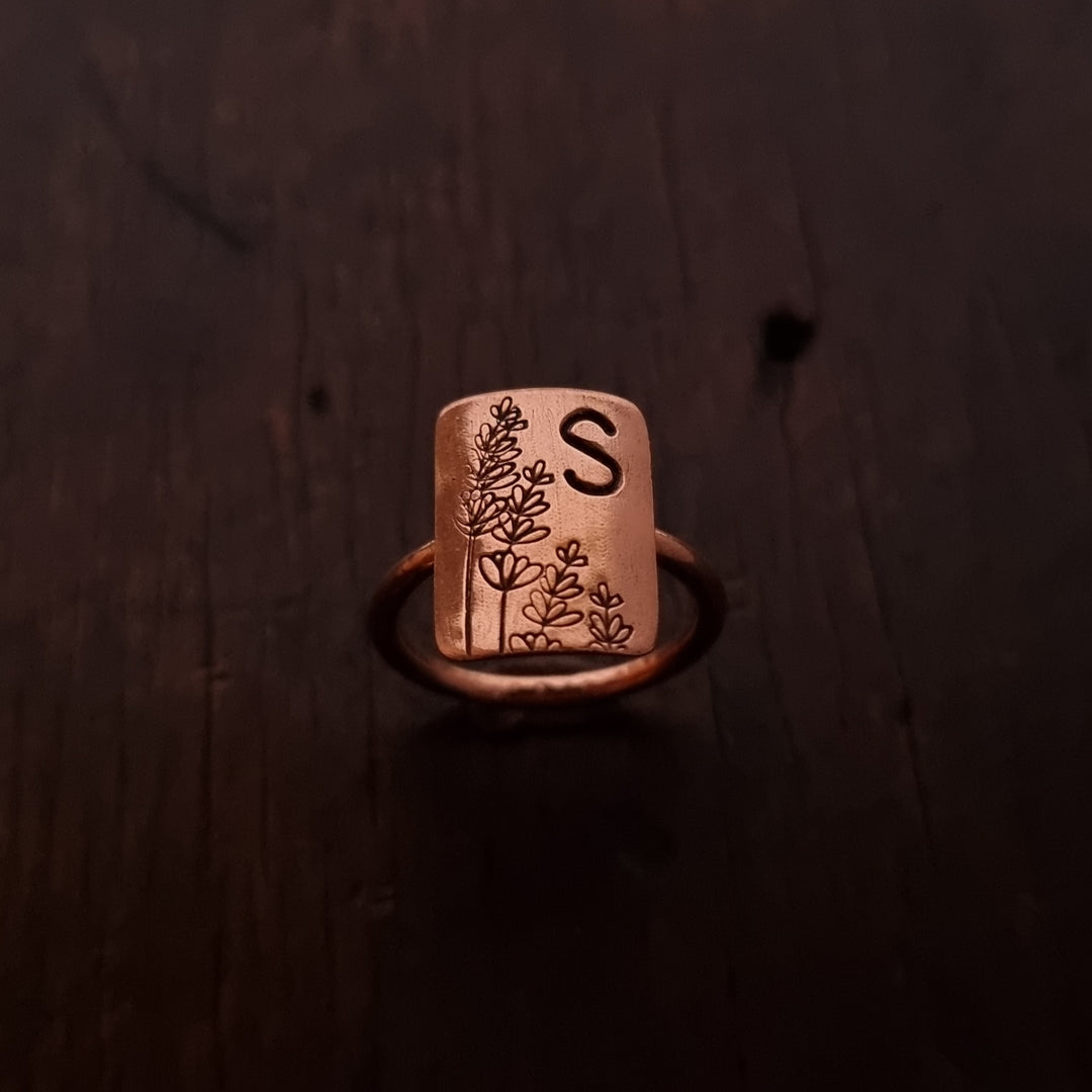 Copper Decorative Shield Rings Floral Designs
