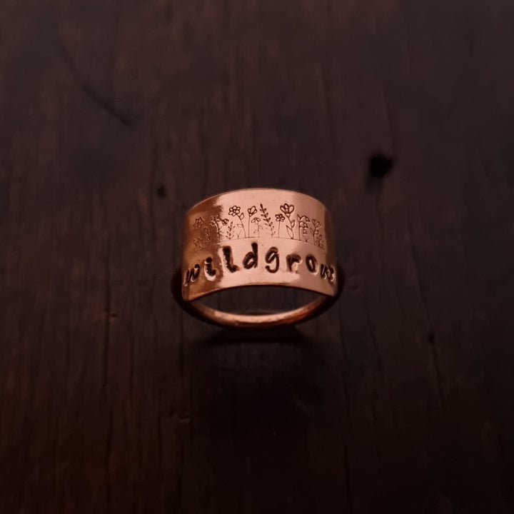 Copper Decorative Shield Rings Floral Designs