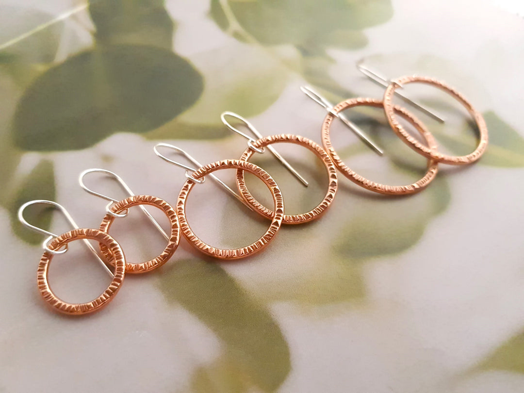 Round Wire Copper Earrings