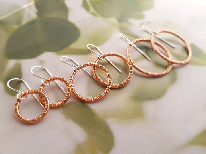 Round Wire Copper Earrings