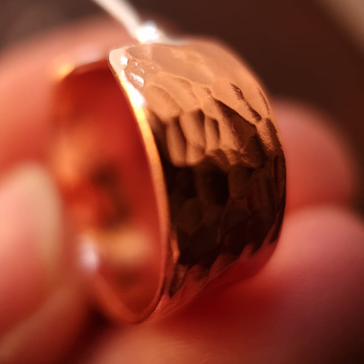 Wide Flat Hoop Copper Studs