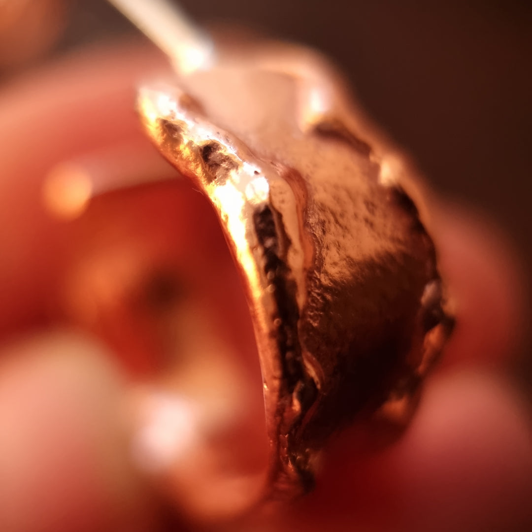 Wide Flat Hoop Copper Studs