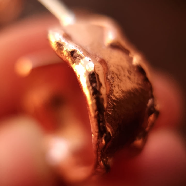 Wide Flat Hoop Copper Studs