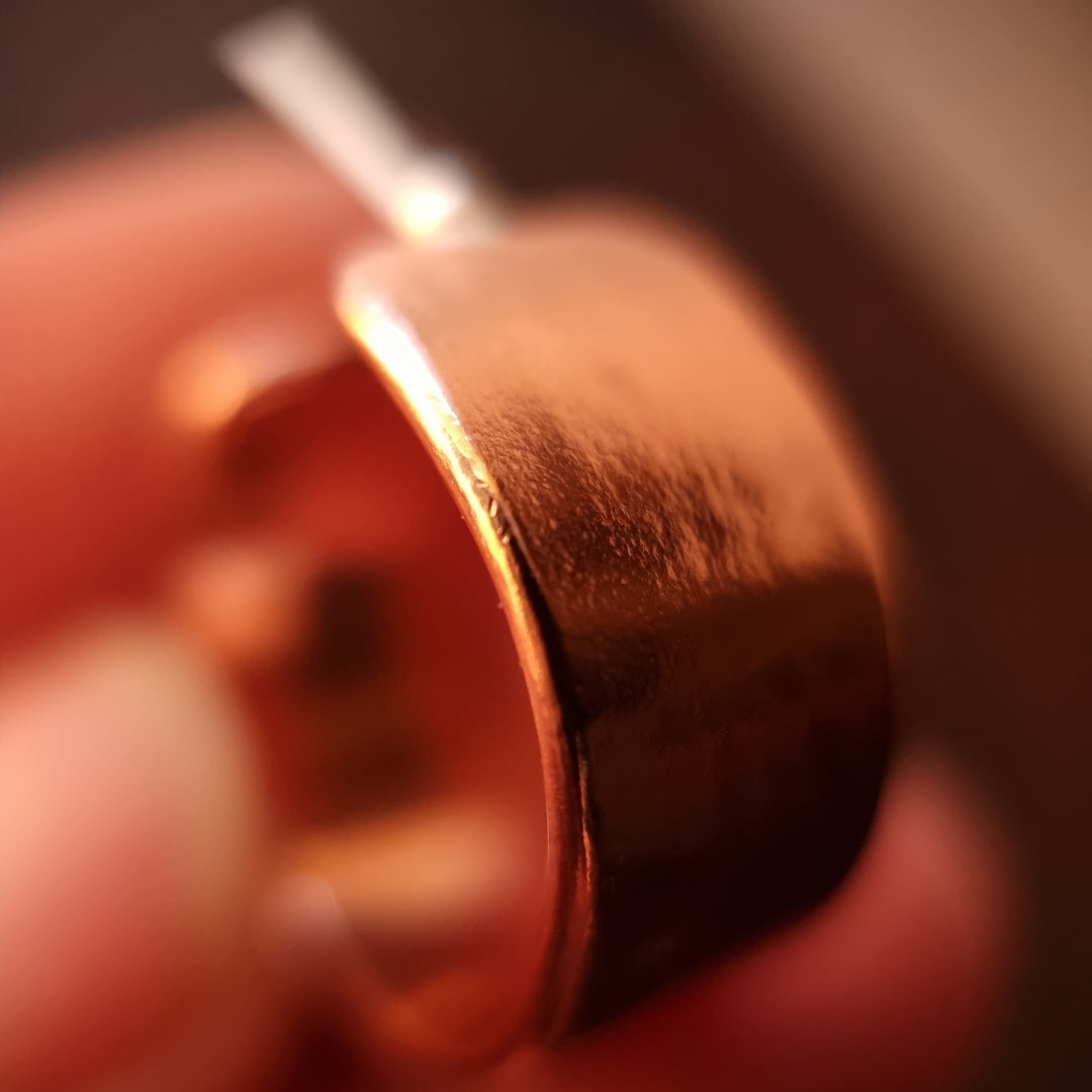 Wide Flat Hoop Copper Studs