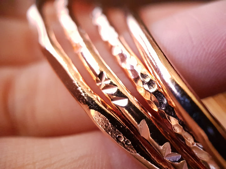 Solid Copper Wire Bangle Bracelet
