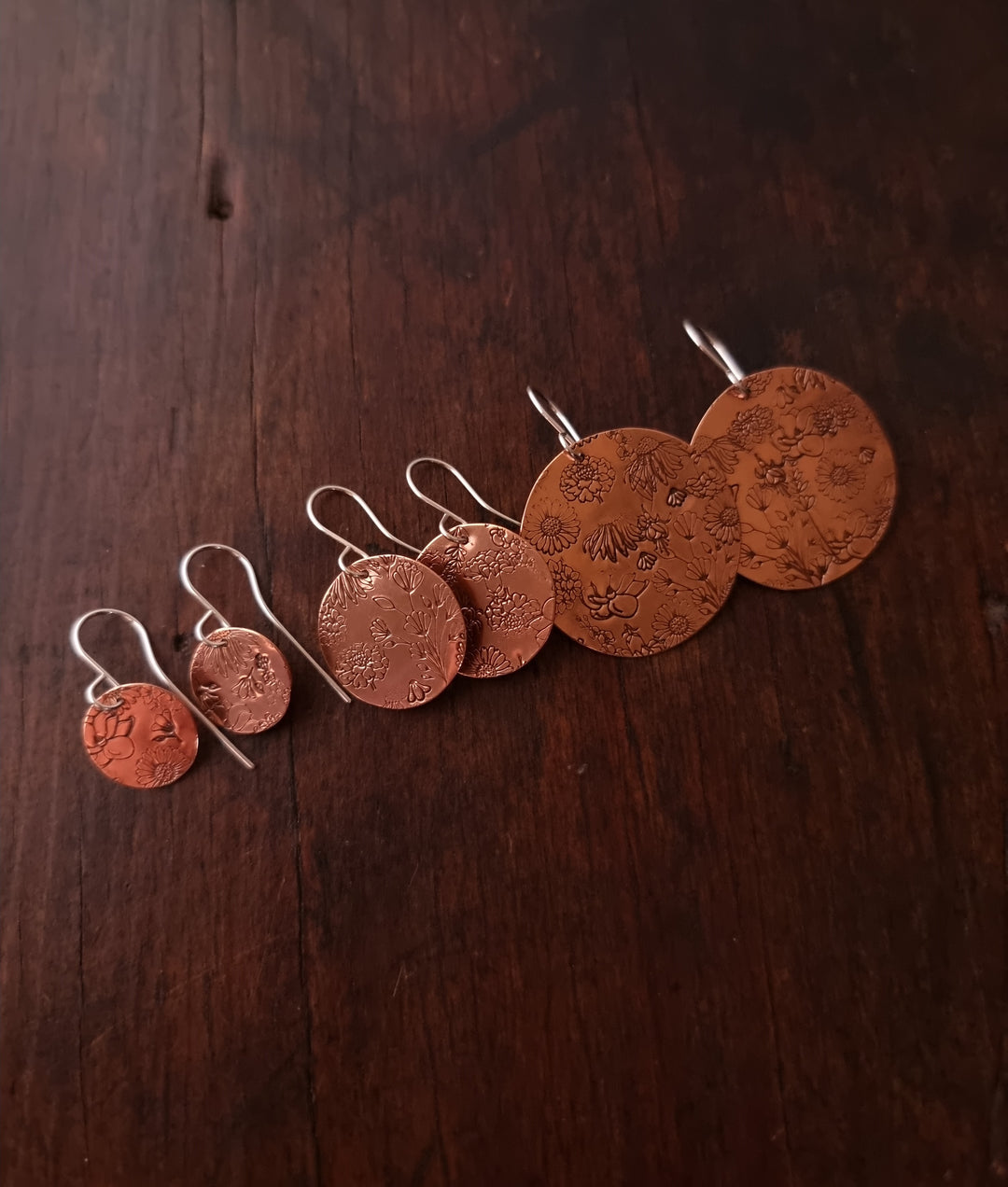 Flower Garden Copper Earrings