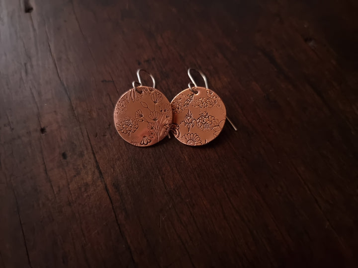 Flower Garden Copper Earrings