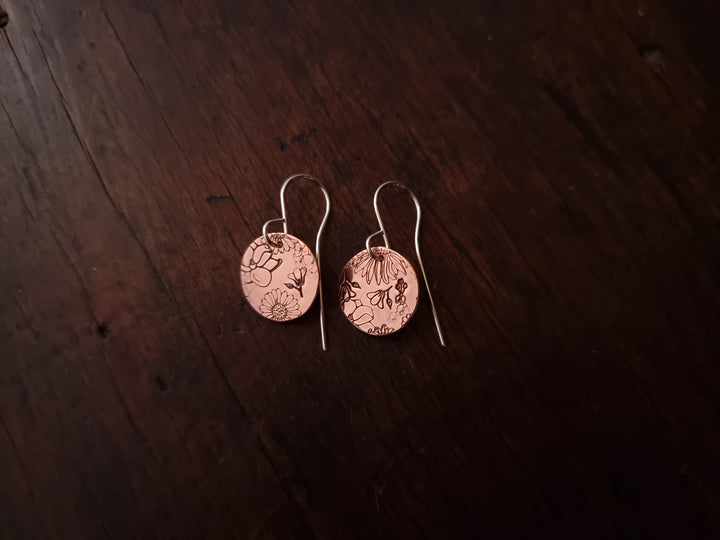 Flower Garden Copper Earrings