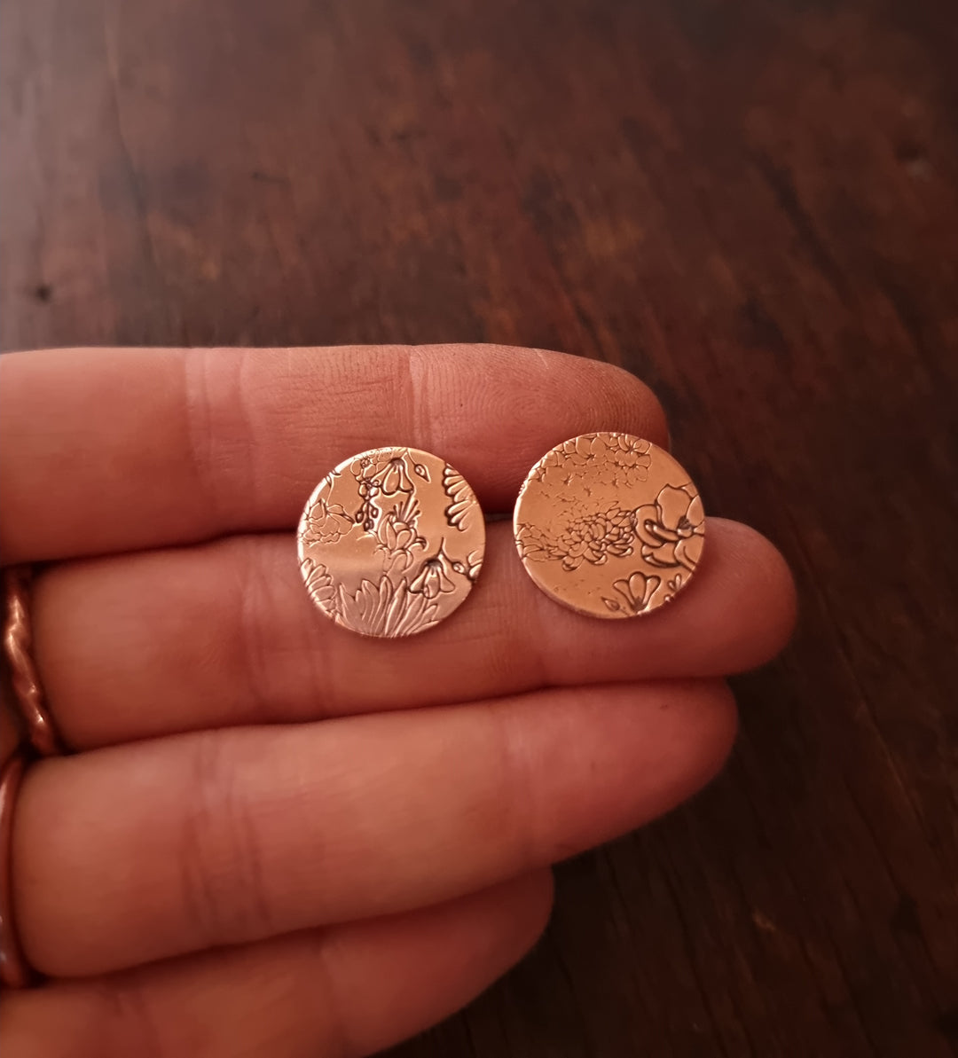 Flower Garden Copper Earrings