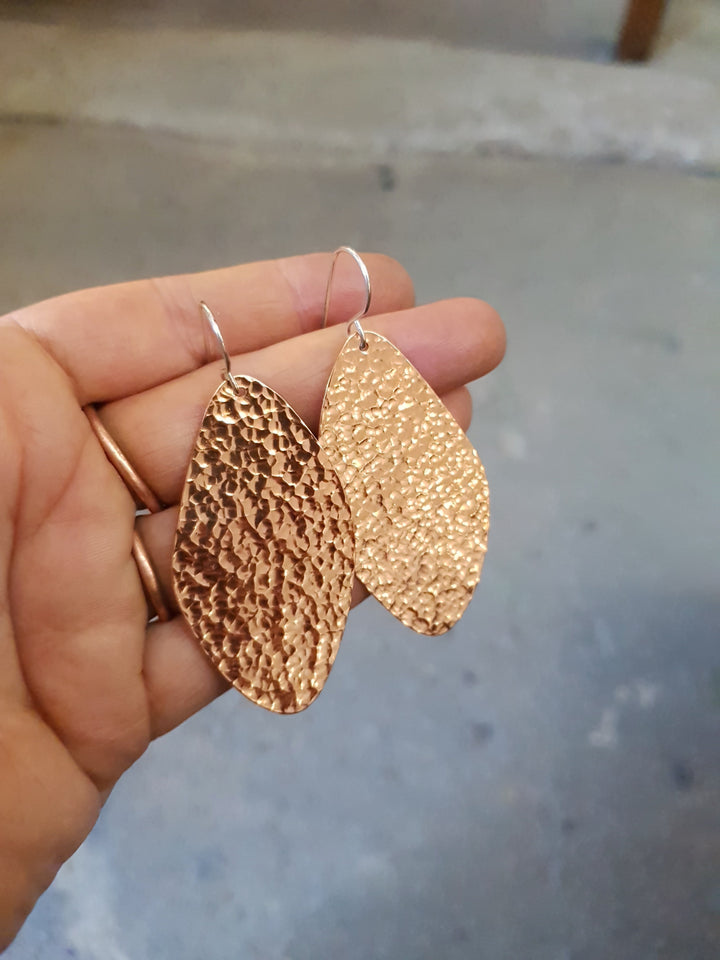 Leaf XL Copper Flats Earrings
