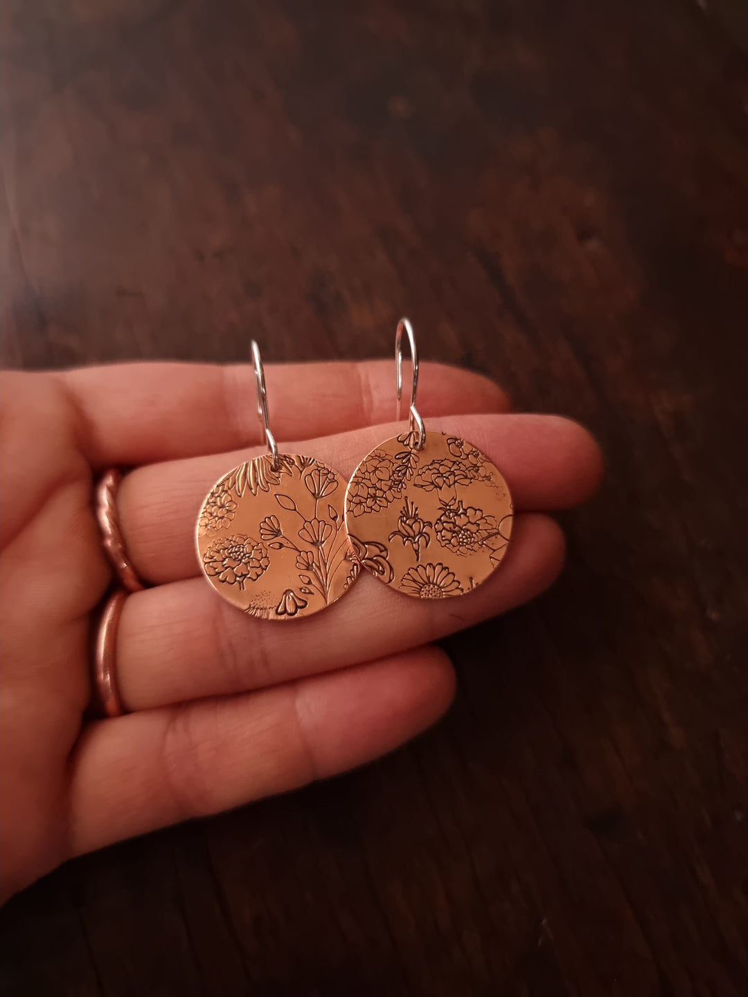 Flower Garden Copper Earrings