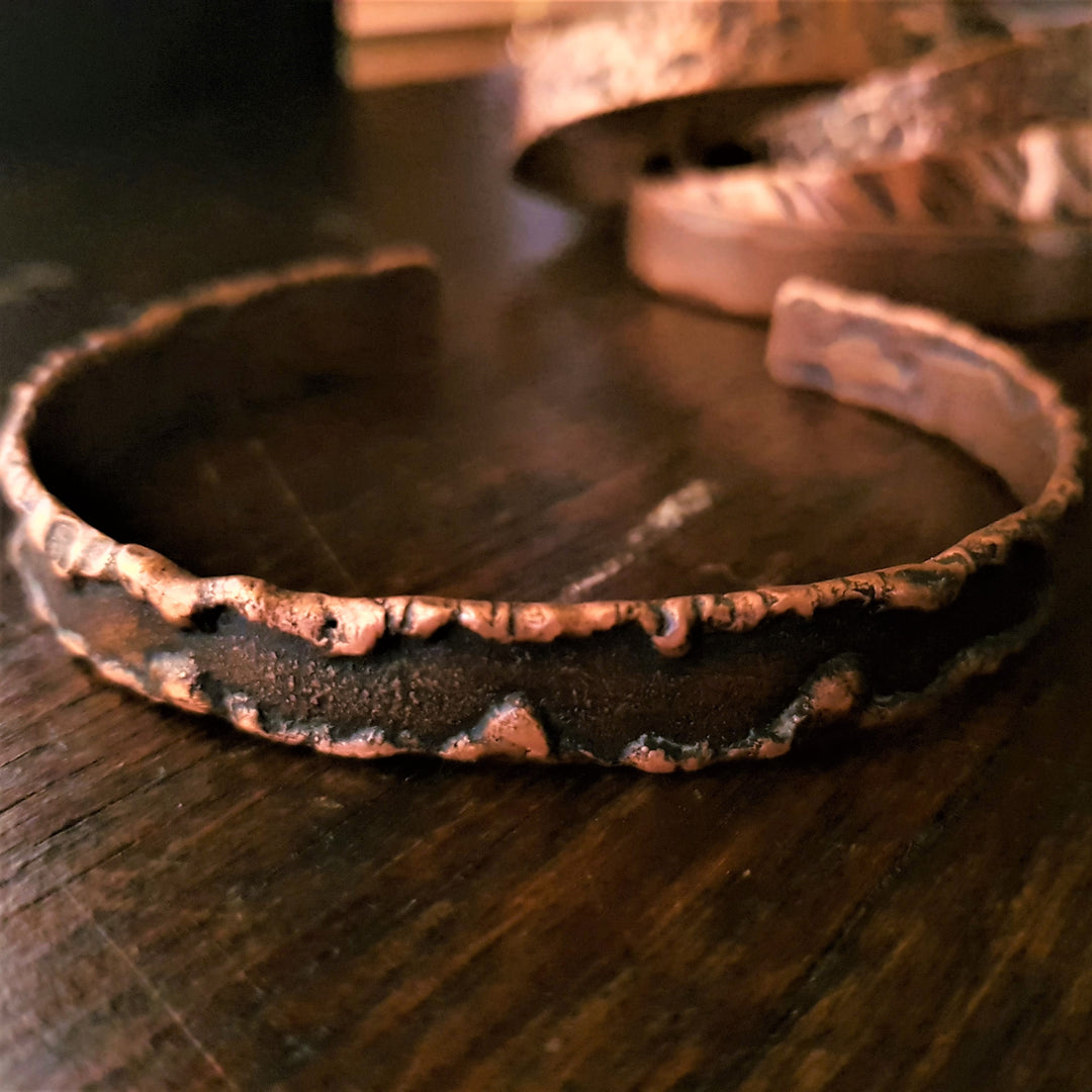 Melted Edge Polished Copper Cuff