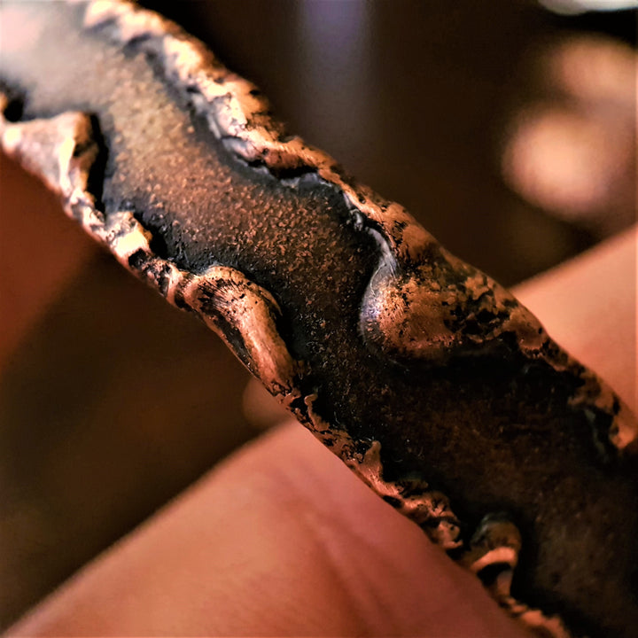 Melted Edge Oxidised Copper Cuff