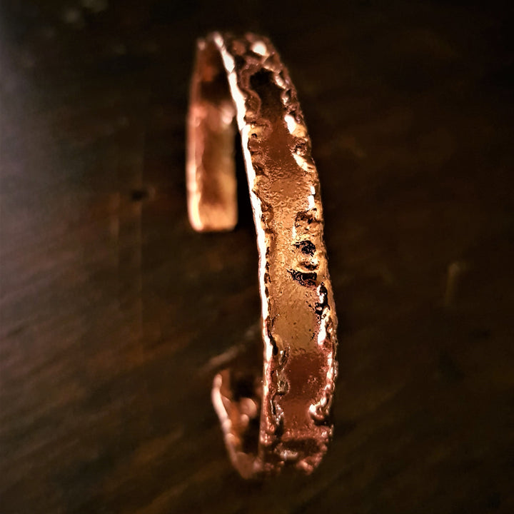 Melted Edge Oxidised Copper Cuff
