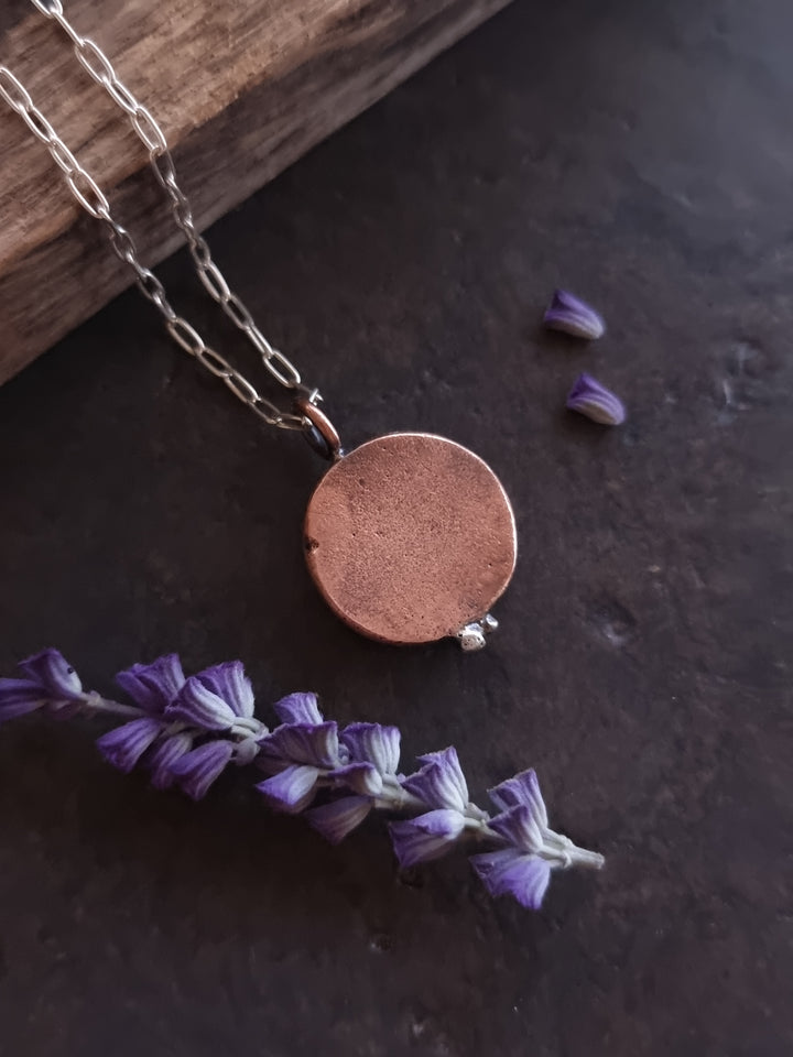 Cast Copper Salvia Flower Pendant - OOAK
