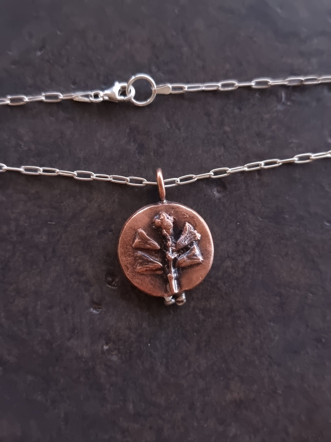 Cast Copper Salvia Flower Pendant - OOAK