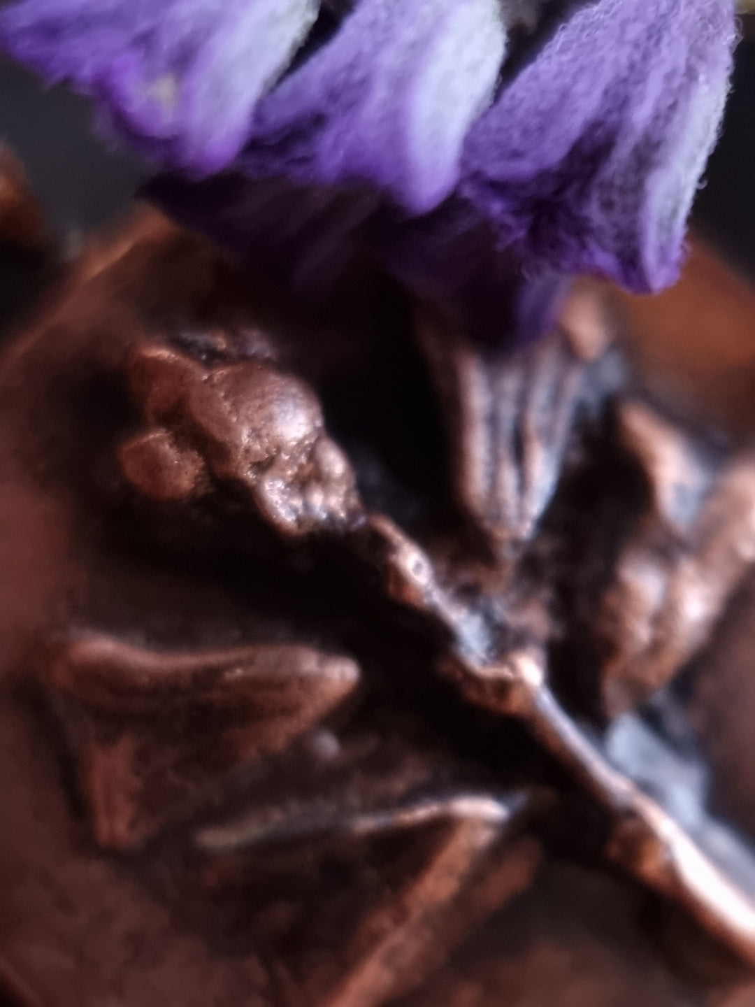Cast Copper Salvia Flower Pendant - OOAK