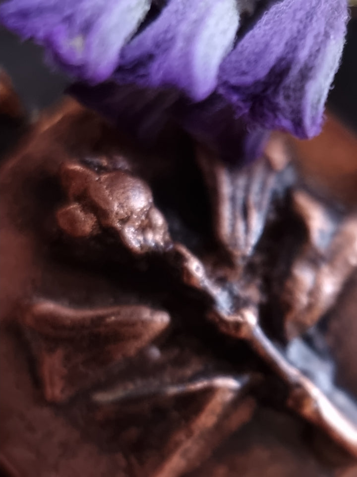 Cast Copper Salvia Flower Pendant - OOAK