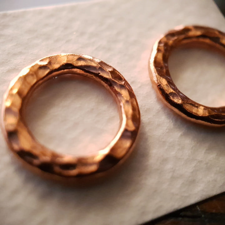 Round Wire Copper Stud Earrings