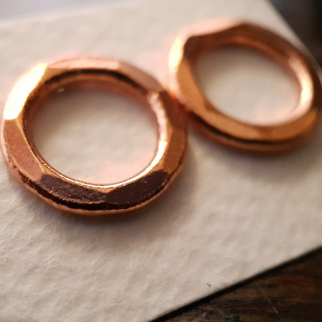 Round Wire Copper Stud Earrings