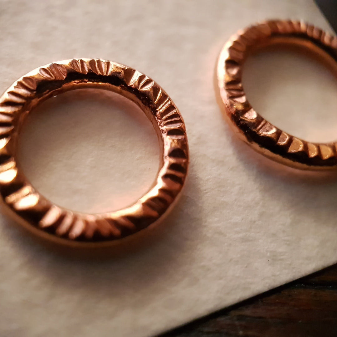 Round Wire Copper Stud Earrings