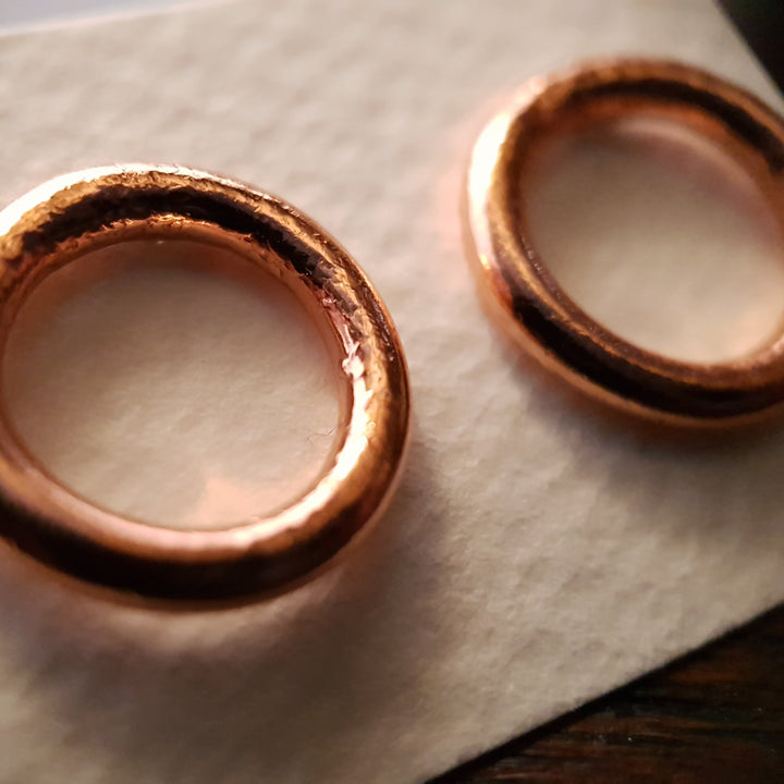 Round Wire Copper Stud Earrings