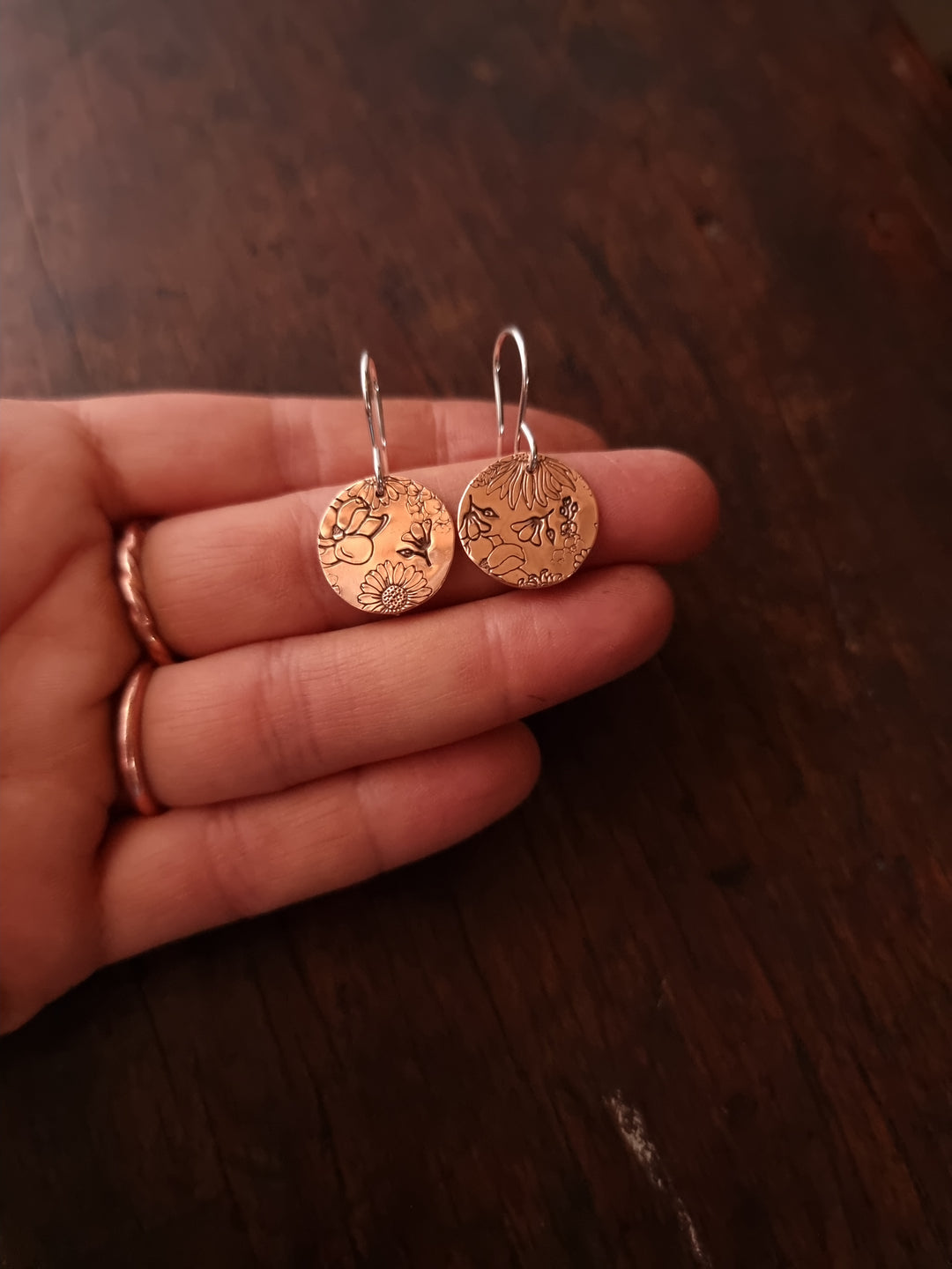 Flower Garden Copper Earrings