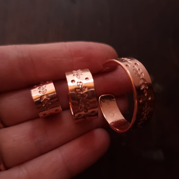 Wide Flat Hoop Copper Studs