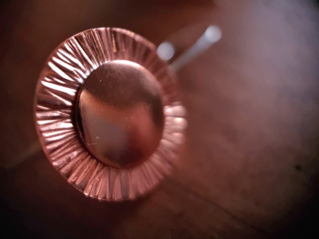 Sun Rays Drop Copper Earrings