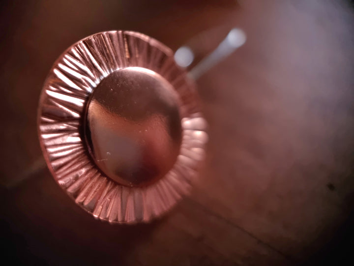 Sun Rays Drop Copper Earrings