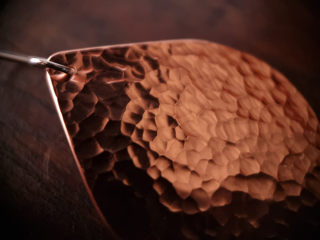 Teardrop Flats Copper Earrings