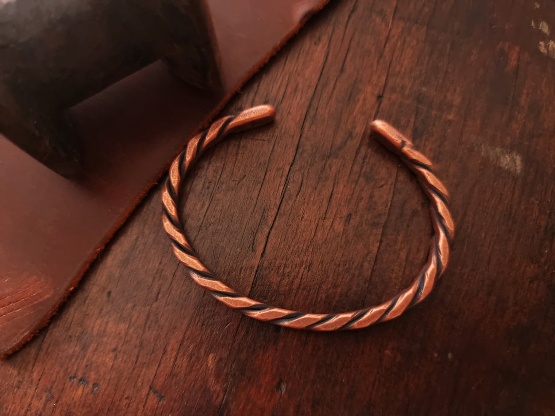 Copper Three Wire Twisted Cuff