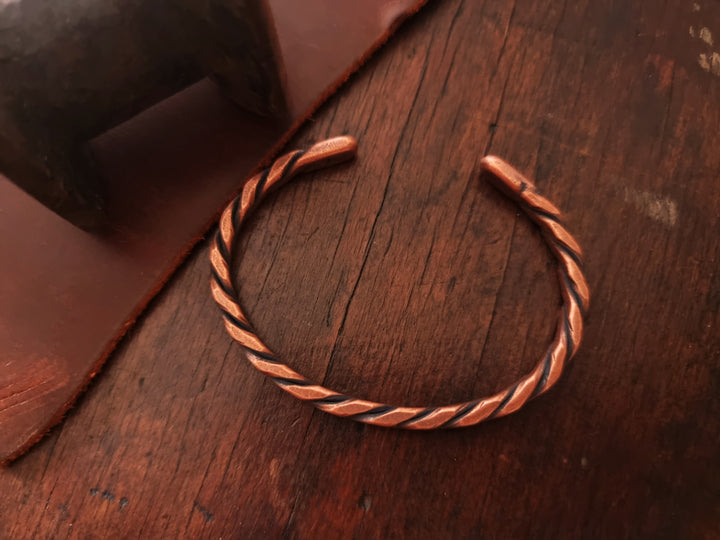 Copper Three Wire Twisted Cuff