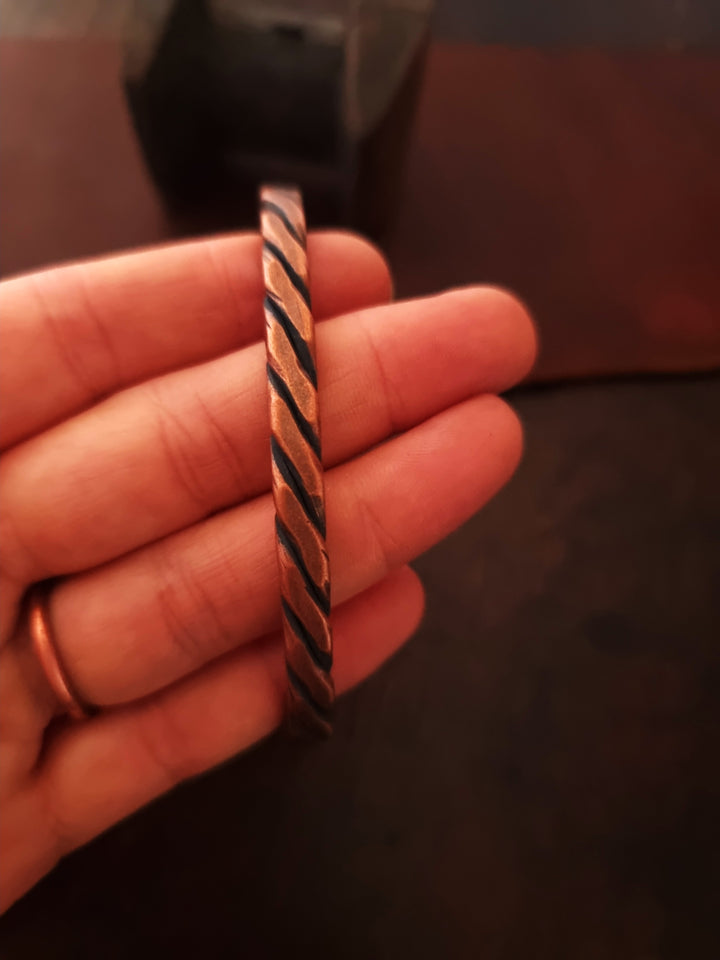 Copper Three Wire Twisted Cuff