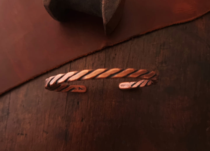 Copper Three Wire Twisted Cuff