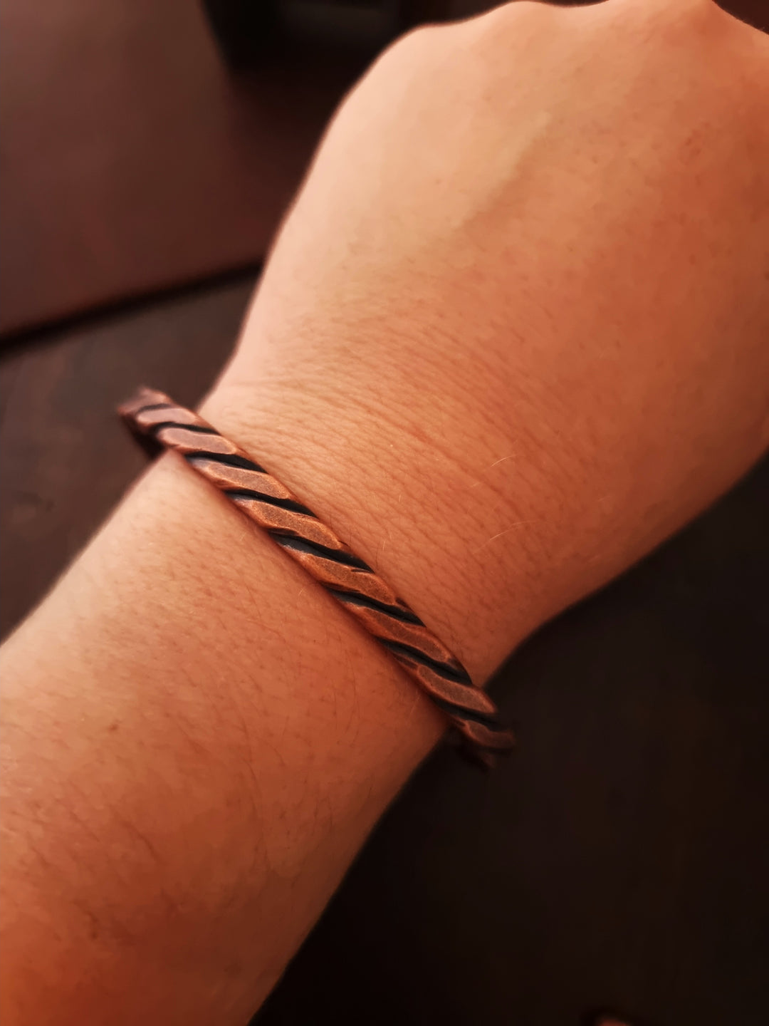 Copper Three Wire Twisted Cuff